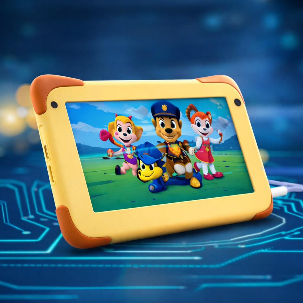 cartoon tablet with paw patrol characters